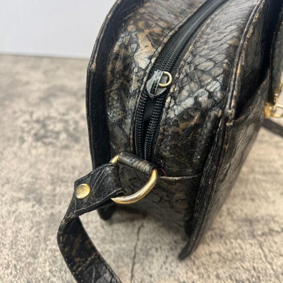 Albert Nipon Vintage Aztec Design Snakeprint / Reptile Leather Crossbody Bag Sma - Picture 7 of 12